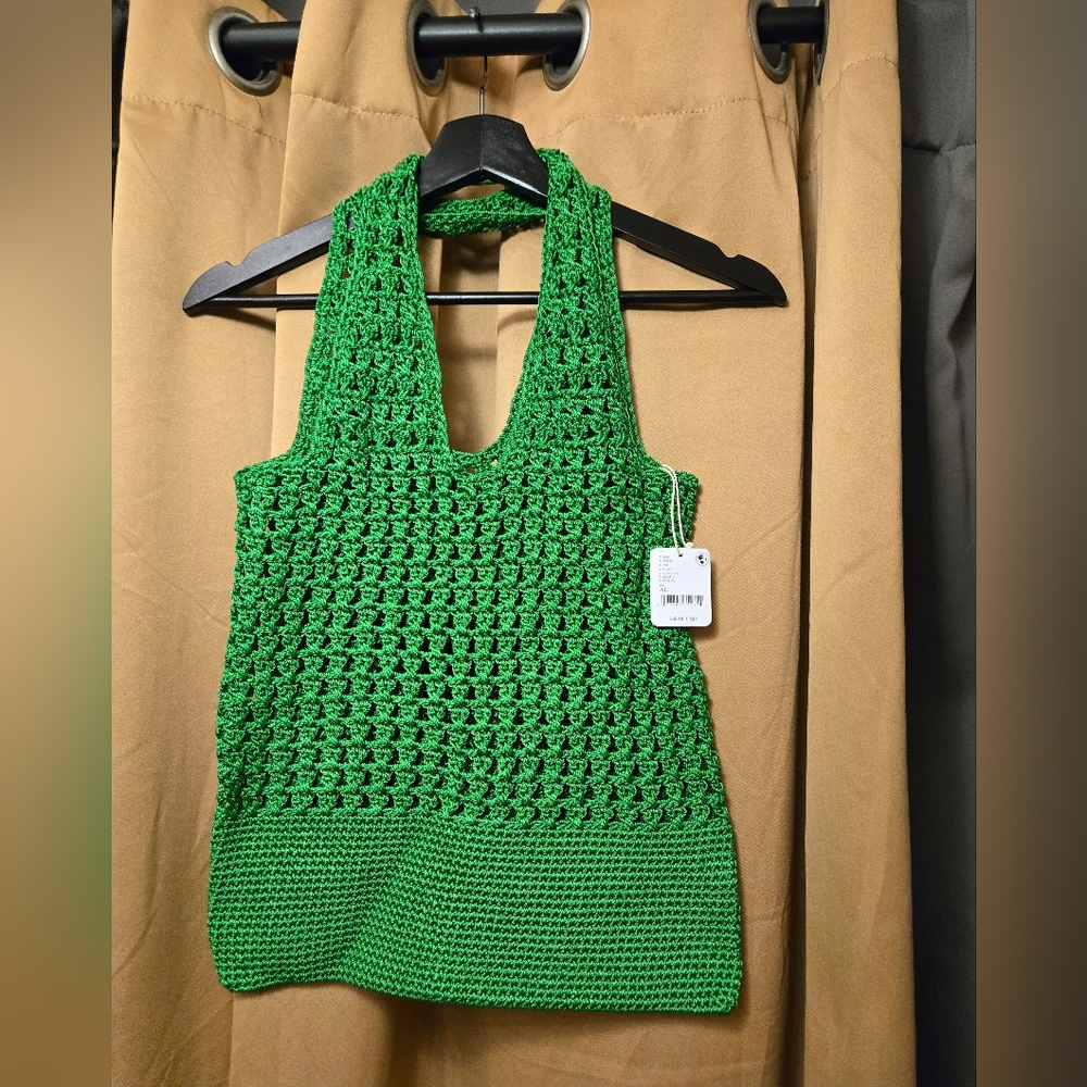 New Free People Sarasota Tote In Kelly Green